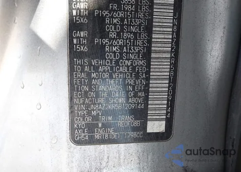 2011 Nissan Cube 1.8S from USA, damaged, VIN JN8AZ2KR5BT209144